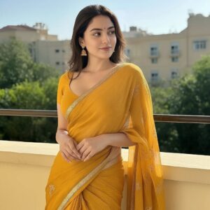 Haldi color saree