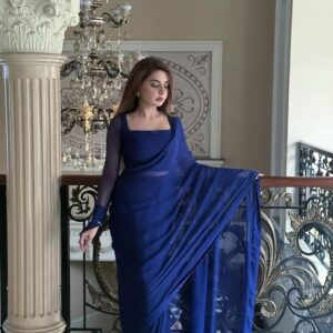 Navy blue saree